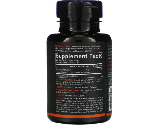 Sports Research, Astaxanthin with Coconut Oil, 6 mg, 120 Softgels Sports Research, Astaxanthin with Coconut Oil, 6 mg, 120 Softgels