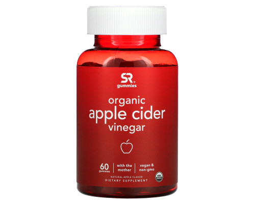 Sports Research, Organic Apple Cider Vinegar with the Mother, Natural Apple , 60 Gummies Sports Research, Organic Apple Cider Vinegar with the Mother, Natural Apple , 60 Gummies