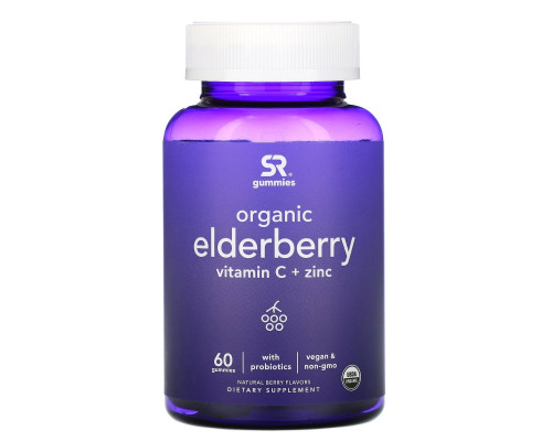 Sports Research, Organic Elderberry, Vitamin C + Zinc, Natural Berry Flavors, 60 Gummies Sports Research, Organic Elderberry, Vitamin C + Zinc, Natural Berry Flavors, 60 Gummies