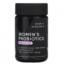 Sports Research, Women's Probiotics, Cranberry + Prebiotics, 30 Delayed Release Veggie Capsules