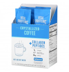 Vital Proteins, Crystallized Coffee + Collagen Peptides, Unflavored, 7 Packets, 0.32 oz (9 g) Each