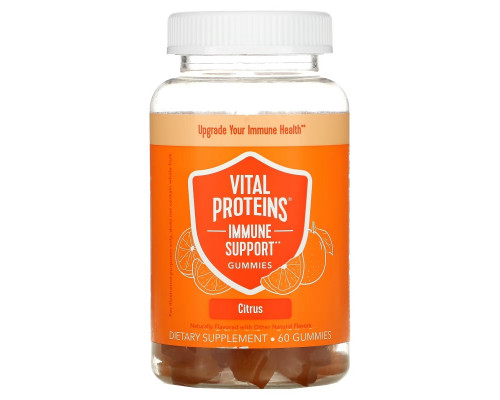 Vital Proteins, Жевательные таблетки для поддержки иммунитета, цитрусовые, 60 жевательных таблеток Vital Proteins, Жевательные таблетки для поддержки иммунитета, цитрусовые, 60 жевательных таблеток