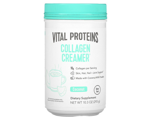 Vital Proteins, Коллагеновый забеливатель, кокос, 10,3 унц. (293 г) Vital Proteins, Коллагеновый забеливатель, кокос, 10,3 унц. (293 г)