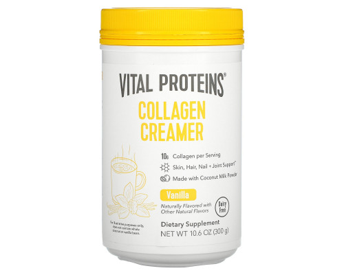 Vital Proteins, Vital Proteins, Collagen Creamer, Vanilla, 10.6 oz (305 g) Vital Proteins, Vital Proteins, Collagen Creamer, Vanilla, 10.6 oz (305 g)