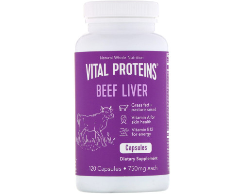 Vital Proteins, Beef Liver, 750 mg, 120 Capsules Vital Proteins, Beef Liver, 750 mg, 120 Capsules