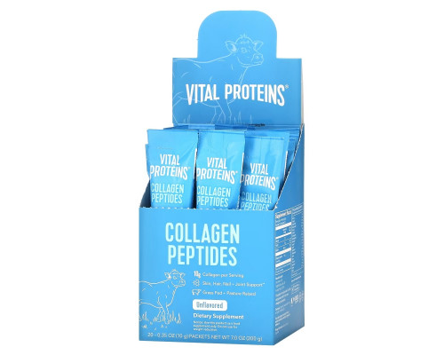 Vital Proteins, Grass Fed Pausture Raised, Collagen Peptides, Unflavored, 20 Individual Packets (10 g) Vital Proteins, Grass Fed Pausture Raised, Collagen Peptides, Unflavored, 20 Individual Packets (10 g)