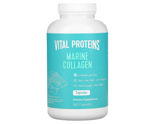 Vital Proteins, Морской коллаген из промысловой рыбы, 450 мг, 360 капсул Vital Proteins, Морской коллаген из промысловой рыбы, 450 мг, 360 капсул