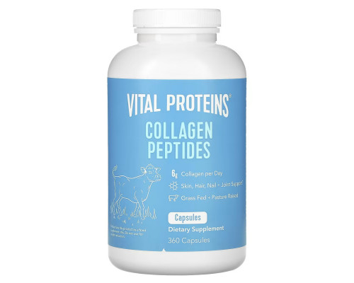 Vital Proteins, Пептиды коллагена, 600 мг, 360 капсул Vital Proteins, Пептиды коллагена, 600 мг, 360 капсул
