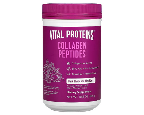 Vital Proteins, Collagen Peptides, Dark Chocolate Blackberry, 10.8 oz (305 g) Vital Proteins, Collagen Peptides, Dark Chocolate Blackberry, 10.8 oz (305 g)