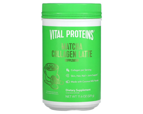 Vital Proteins, Матча латте с коллагеном, без вкусовых добавок, 329 г (11,6 унции) Vital Proteins, Матча латте с коллагеном, без вкусовых добавок, 329 г (11,6 унции)