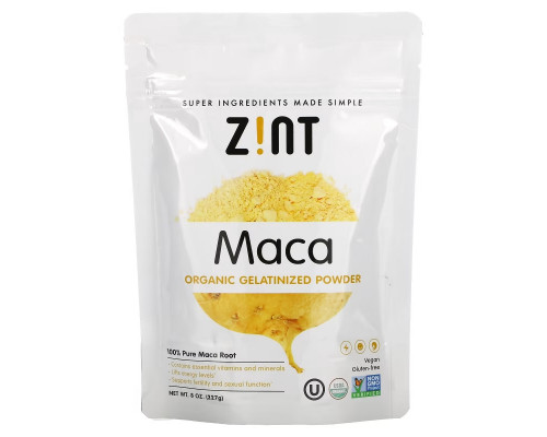 Zint, Мака, Органический желатинизированный порошок, 8 унц.(227 г) Zint, Мака, Органический желатинизированный порошок, 8 унц.(227 г)