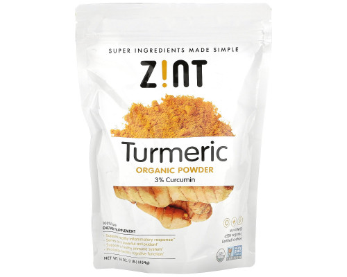 Zint, Organic Turmeric Powder, 16 oz (454 g) Zint, Organic Turmeric Powder, 16 oz (454 g)