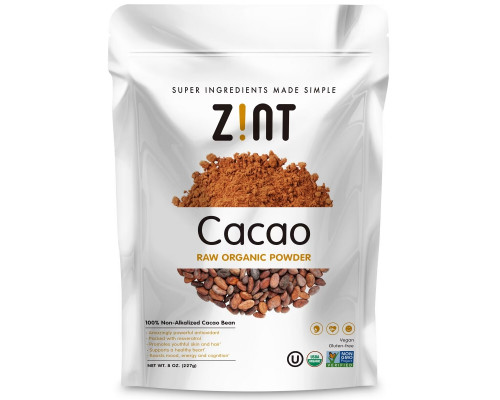 Zint, Cacao Raw Organic Powder, 8 oz (227 g) Zint, Cacao Raw Organic Powder, 8 oz (227 g)