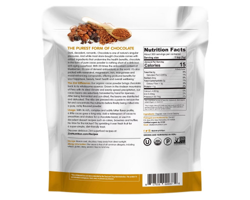 Zint, Raw Organic Cacao Powder, 32 oz (907 g) Zint, Raw Organic Cacao Powder, 32 oz (907 g)