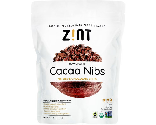 Zint, Raw Organic Cacao Nibs, 16 oz (454 g) Zint, Raw Organic Cacao Nibs, 16 oz (454 g)