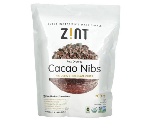 Zint, Raw Organic Cacao Nibs, 32 oz (907 g) Zint, Raw Organic Cacao Nibs, 32 oz (907 g)