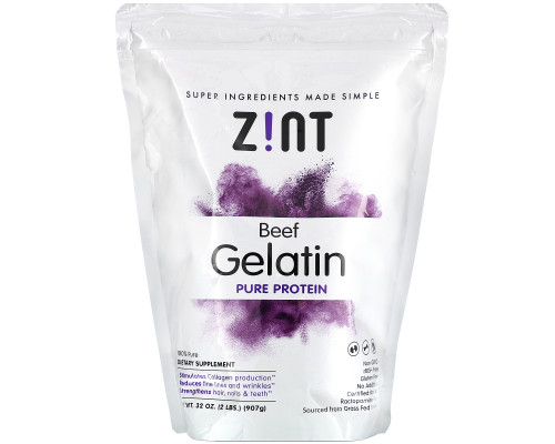 Z!NT, Beef Gelatin, Чистый Протеин, 32 унции (907г) Z!NT, Beef Gelatin, Чистый Протеин, 32 унции (907г)
