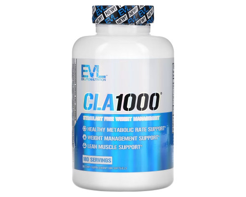 EVLution Nutrition, CLA 1000, Stimulant Free Weight Management, 180 Softgels EVLution Nutrition, CLA 1000, Stimulant Free Weight Management, 180 Softgels