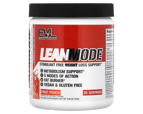 EVLution Nutrition, LeanMode, Фруктовый Пунш, 5,4 унции (153 г) EVLution Nutrition, LeanMode, Фруктовый Пунш, 5,4 унции (153 г)