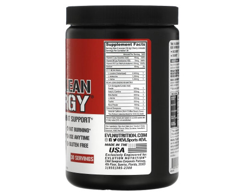 EVLution Nutrition, BCAA LEAN ENERGY, Weight Management Support, Cherry Limeade, 10.90 oz (309 g) EVLution Nutrition, BCAA LEAN ENERGY, Weight Management Support, Cherry Limeade, 10.90 oz (309 g)
