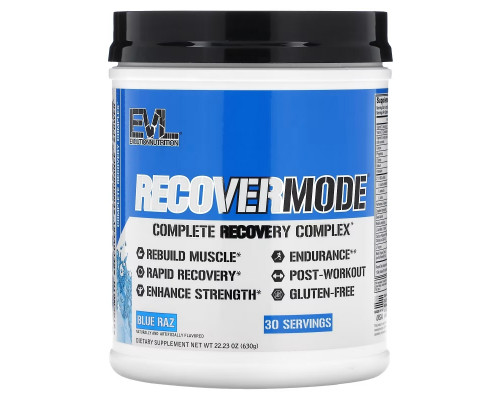 EVLution Nutrition, RECOVERMODE, Complete Recovery Complex, Blue Raz, 22.23 oz (630 g) EVLution Nutrition, RECOVERMODE, Complete Recovery Complex, Blue Raz, 22.23 oz (630 g)