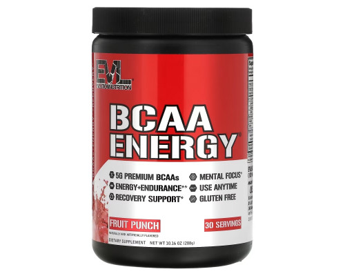 EVLution Nutrition, BCAA Energy, фруктовый пунш, 10,2 унц. (288 г) EVLution Nutrition, BCAA Energy, фруктовый пунш, 10,2 унц. (288 г)