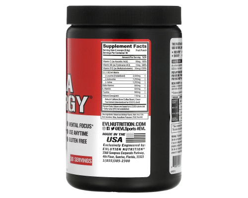 EVLution Nutrition, BCAA Energy, фруктовый пунш, 10,2 унц. (288 г) EVLution Nutrition, BCAA Energy, фруктовый пунш, 10,2 унц. (288 г)