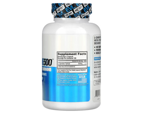 EVLution Nutrition, Карнитин 500, 120 капсул EVLution Nutrition, Карнитин 500, 120 капсул