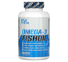 EVLution Nutrition, Рыбий жир омега-3, тройная сила, 120 желатиновых капсул