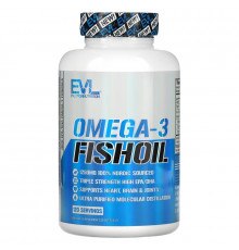 EVLution Nutrition, Рыбий жир омега-3, тройная сила, 120 желатиновых капсул