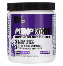 EVLution Nutrition, PumpMode, Non-Stimulant Pump Accelerator, Furious Grape, 5.3 oz (150 g)