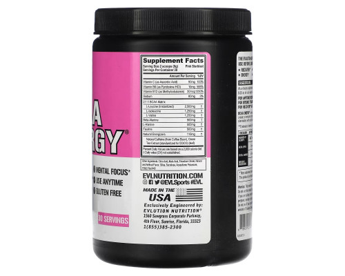 EVLution Nutrition, BCAA ENERGY, Pink Starblast, 9.52 oz (270 g) EVLution Nutrition, BCAA ENERGY, Pink Starblast, 9.52 oz (270 g)