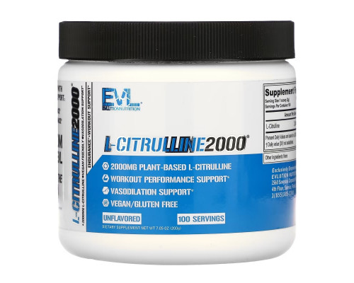 EVLution Nutrition, L-цитруллин 2000, 7,1 унции (200 г) EVLution Nutrition, L-цитруллин 2000, 7,1 унции (200 г)