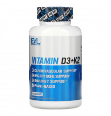 EVLution Nutrition, Vitamin D3 + K2, 60 Capsules
