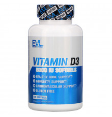 EVLution Nutrition, Vitamin D3, 5,000 IU, 120 Softgels