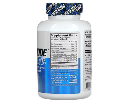 EVLution Nutrition, LeanMode + Probiotic, 120 Capsules EVLution Nutrition, LeanMode + Probiotic, 120 Capsules