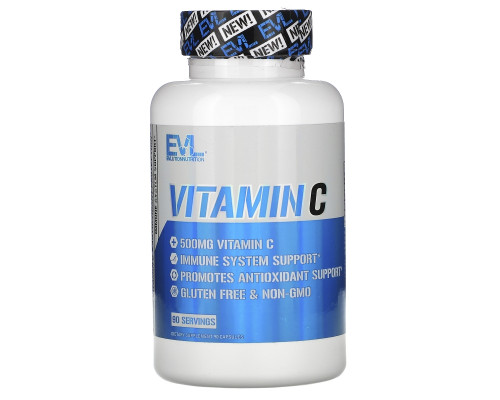 EVLution Nutrition, Vitamin C, 500 mg, 90 Capsules EVLution Nutrition, Vitamin C, 500 mg, 90 Capsules