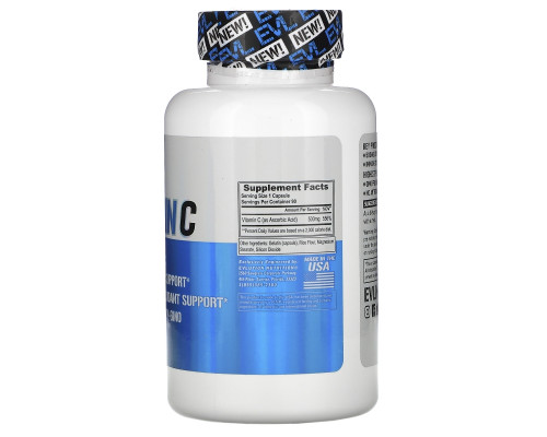 EVLution Nutrition, Vitamin C, 500 mg, 90 Capsules EVLution Nutrition, Vitamin C, 500 mg, 90 Capsules