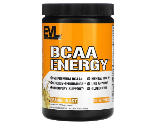 EVLution Nutrition, BCAA ENERGY, Orange Blast, 10.1 oz (285 g) EVLution Nutrition, BCAA ENERGY, Orange Blast, 10.1 oz (285 g)