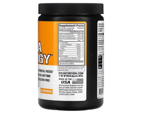 EVLution Nutrition, BCAA ENERGY, Orange Blast, 10.1 oz (285 g) EVLution Nutrition, BCAA ENERGY, Orange Blast, 10.1 oz (285 g)