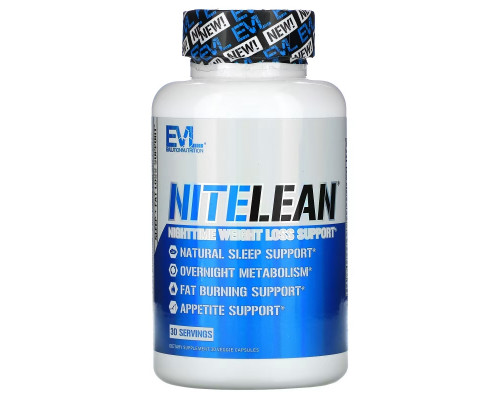 EVLution Nutrition, NiteLean, поддержка для снижения веса в ночное время, 30 растительных капсул EVLution Nutrition, NiteLean, поддержка для снижения веса в ночное время, 30 растительных капсул
