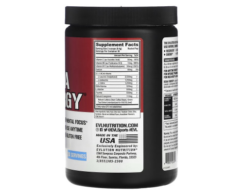 EVLution Nutrition, BCAA ENERGY, Rocket Pop, 9.9 oz (282 g) EVLution Nutrition, BCAA ENERGY, Rocket Pop, 9.9 oz (282 g)