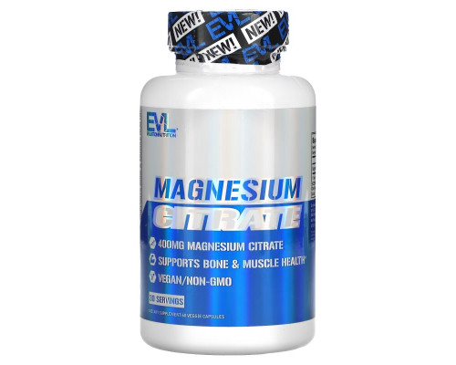 EVLution Nutrition, Magnesium Citrate, 200 mg, 60 Veggie Capsules EVLution Nutrition, Magnesium Citrate, 200 mg, 60 Veggie Capsules