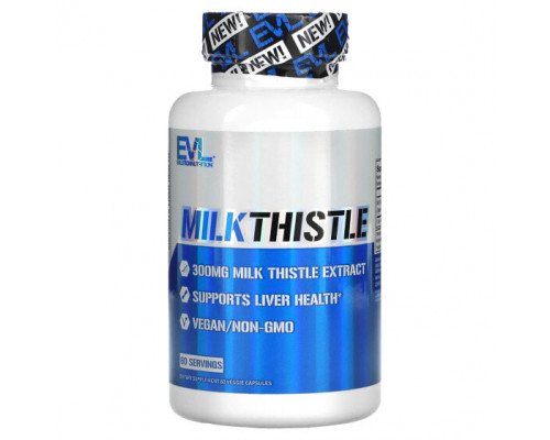 Для здоровья печени EVLution Nutrition, Milk Thistle, 300 mg, 60 Veggie Capsules Для здоровья печени EVLution Nutrition, Milk Thistle, 300 mg, 60 Veggie Capsules