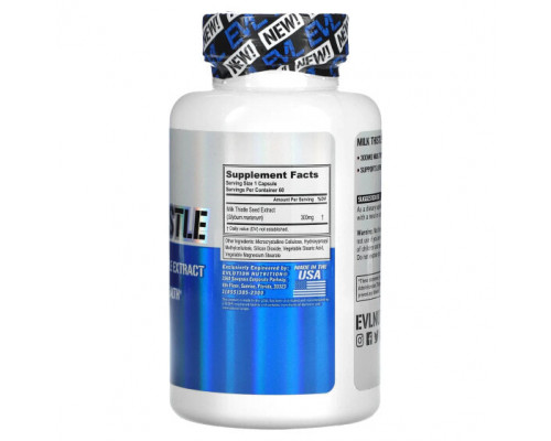Для здоровья печени EVLution Nutrition, Milk Thistle, 300 mg, 60 Veggie Capsules Для здоровья печени EVLution Nutrition, Milk Thistle, 300 mg, 60 Veggie Capsules