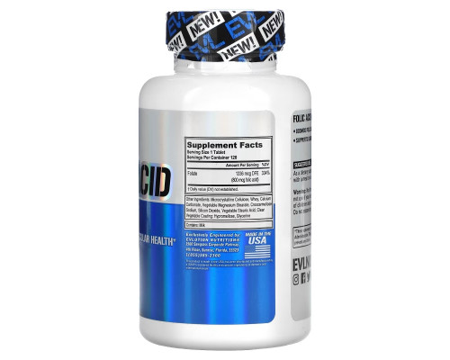 EVLution Nutrition, Folic Acid, 800 mcg, 120 Tablets EVLution Nutrition, Folic Acid, 800 mcg, 120 Tablets