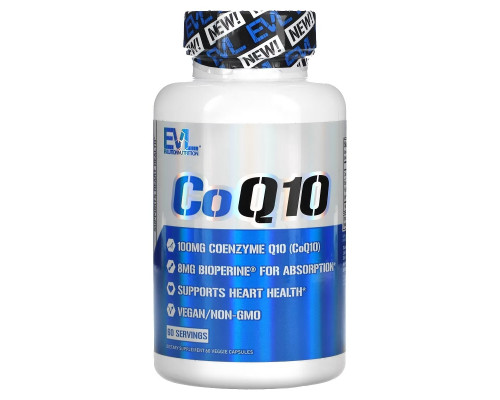 EVLution Nutrition, CoQ10, 100 mg, 60 Veggie Capsules EVLution Nutrition, CoQ10, 100 mg, 60 Veggie Capsules