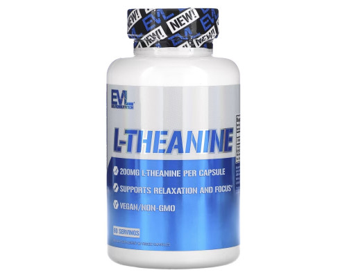 EVLution Nutrition, L-Theanine, 200 mg, 60 Veggie Capsules EVLution Nutrition, L-Theanine, 200 mg, 60 Veggie Capsules