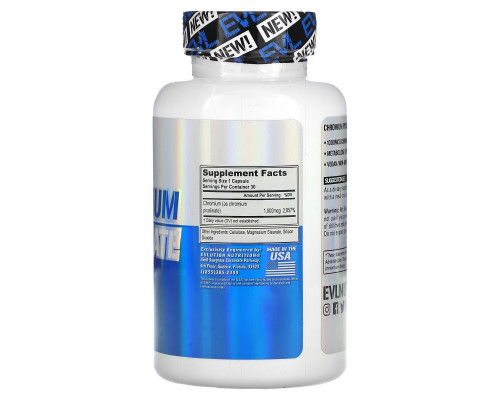 EVLution Nutrition, Chromium Picolinate, 1,000 mcg, 30 Capsules