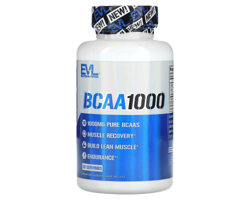 EVLution Nutrition, BCAA1000, 500 mg, 60 Veggie Capsules EVLution Nutrition, BCAA1000, 500 mg, 60 Veggie Capsules